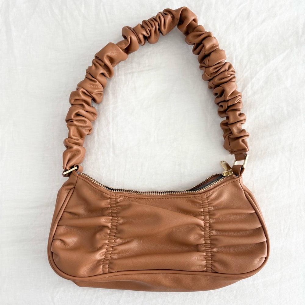 wild fable Brown Ruched Shoulder Bag